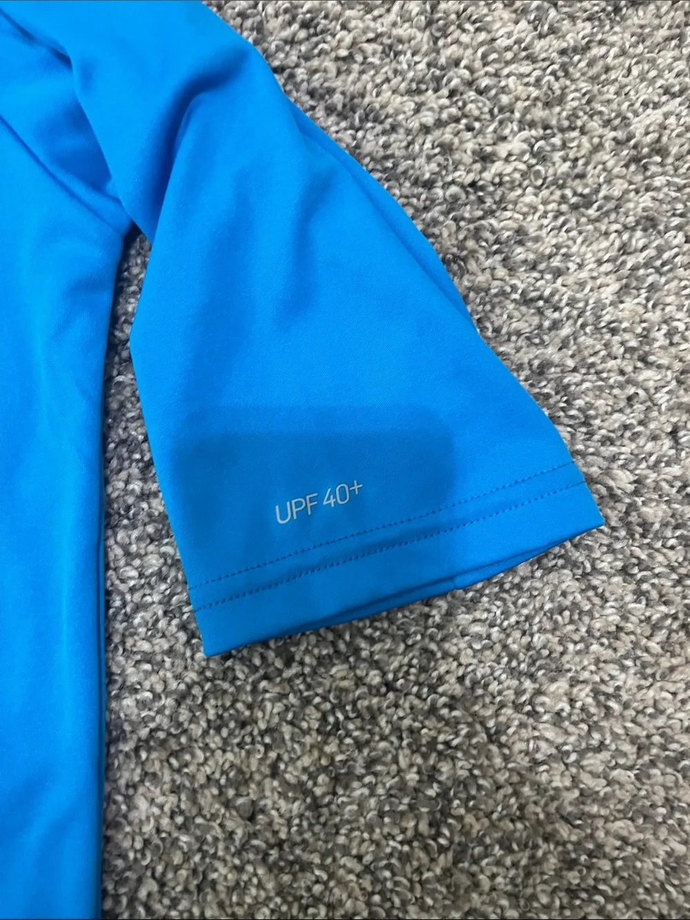 Nike Swim Blue Dri-FIT Tee with Orange & Pink Swoosh